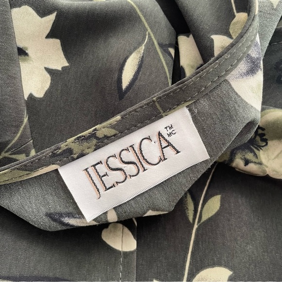 90s Vintage Jessica Front Button Down Green Floral Maxi Dress Size Large 1990s - Picture 2 of 11